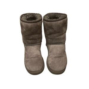 UGG Australia Classic Short Sheepskin Lined Sherpa Leather Boots Women's Size 7